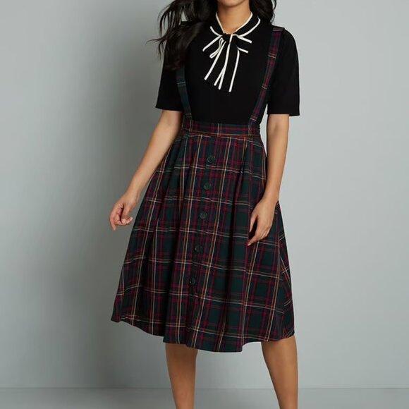 Modcloth Scholastic and Fantastic Jumper Skirt with Removable Suspenders - Picture 1 of 2